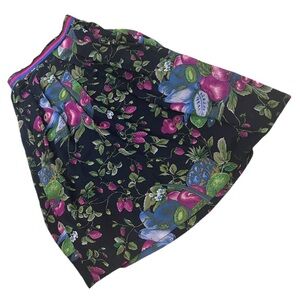 Vintage Geiger Fruit Print Wool-blend midi skirt with pockets